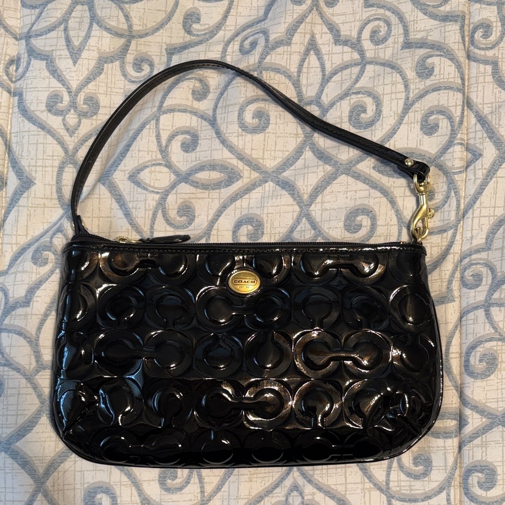 Coach Black Patent Leather Clutch